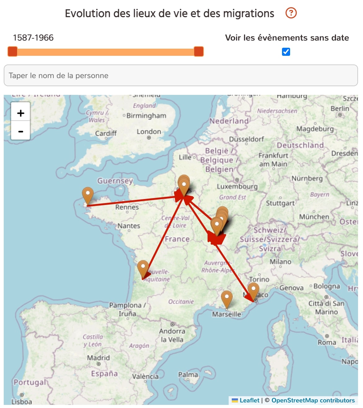 geneafinder statistiques cartes de migrations