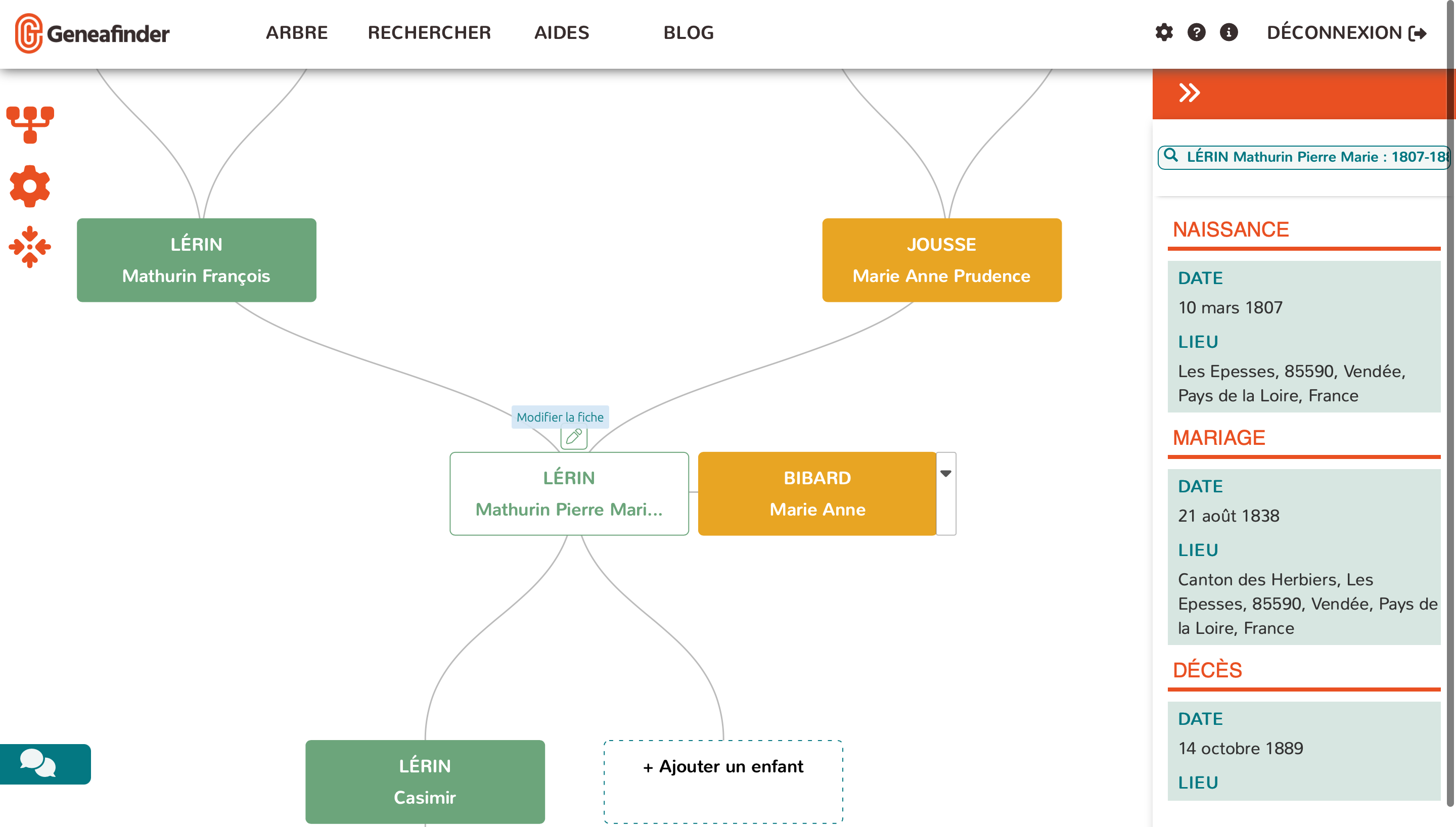 voir l'arbre -modifier- geneafinder