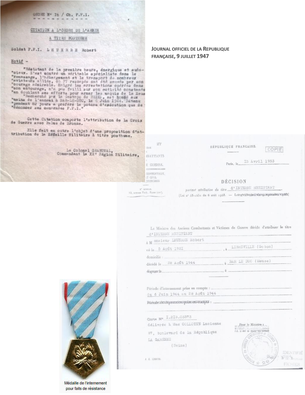 Robert Lhuerre - Journal Officiel