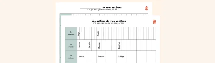 Liste des métiers par génération (et fiche libre)