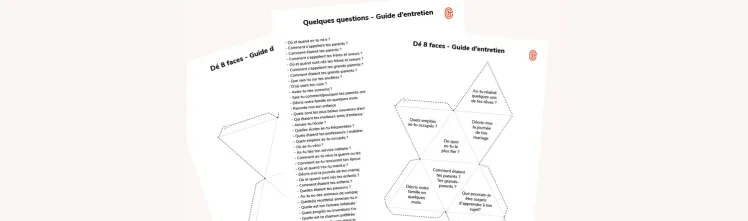 Guide d'entretien et dés d'interview