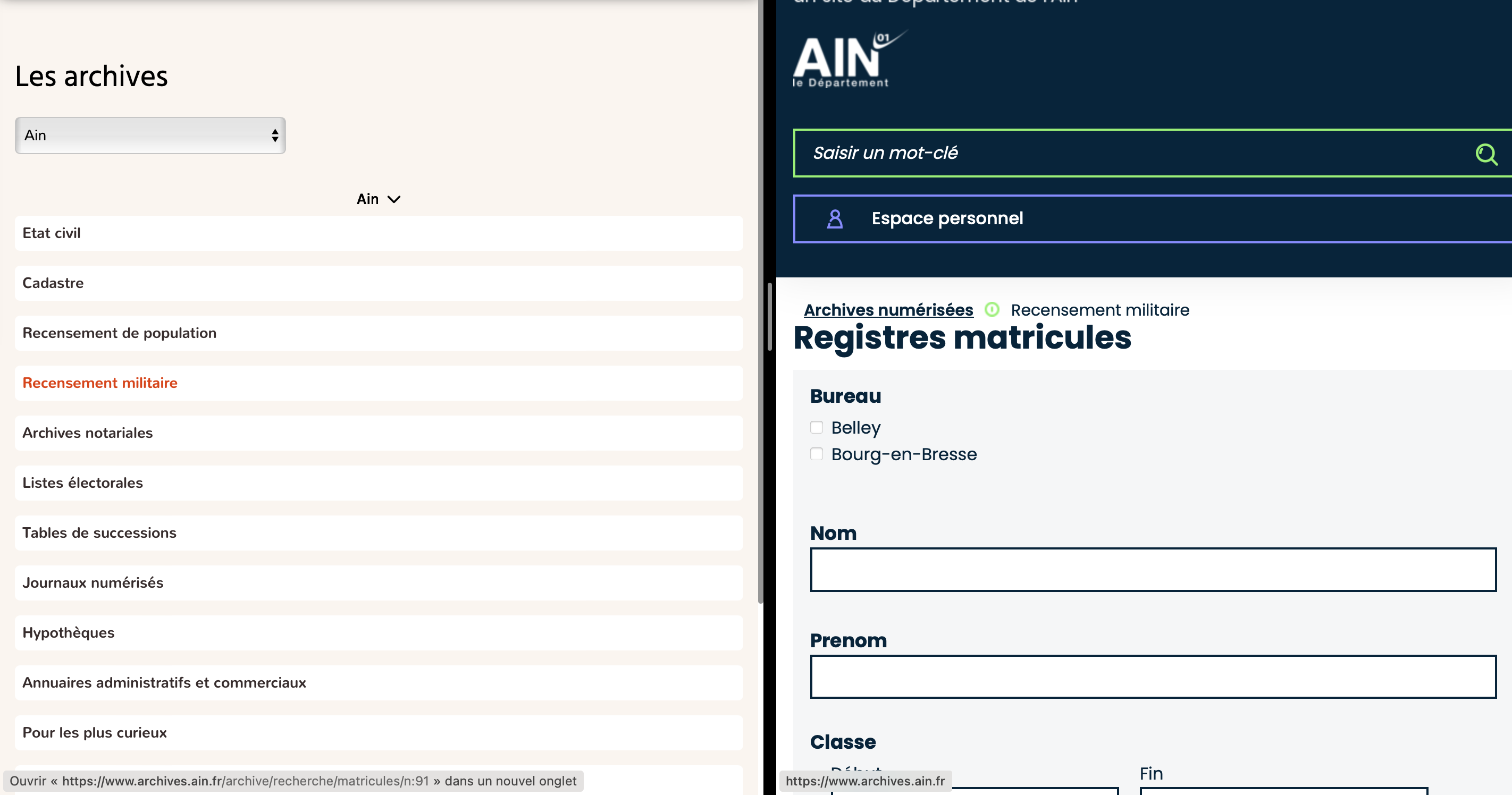 geneafinder - archives publiques