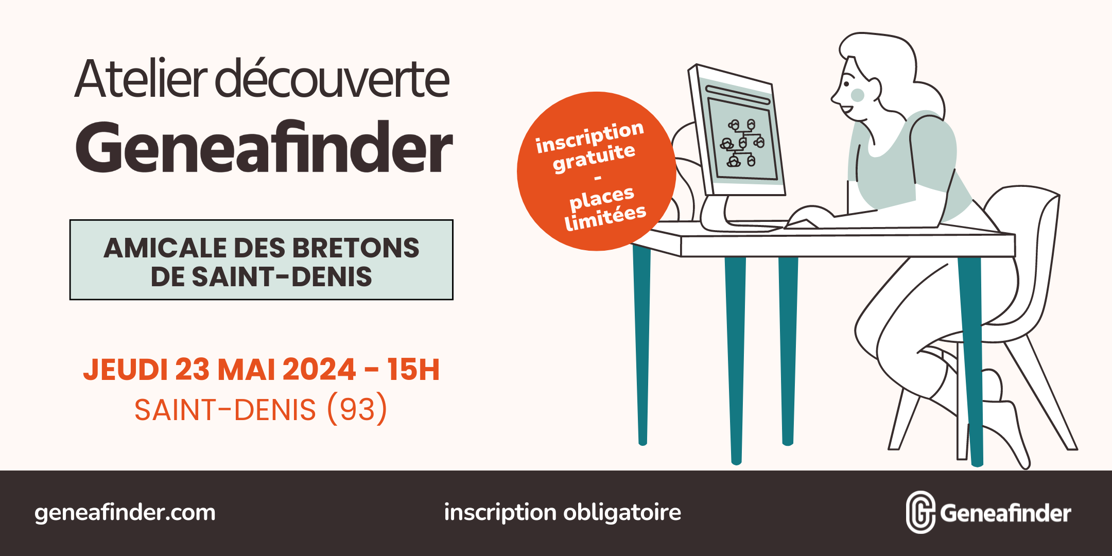 Atelier découverte geneafinder à Saint-Denis