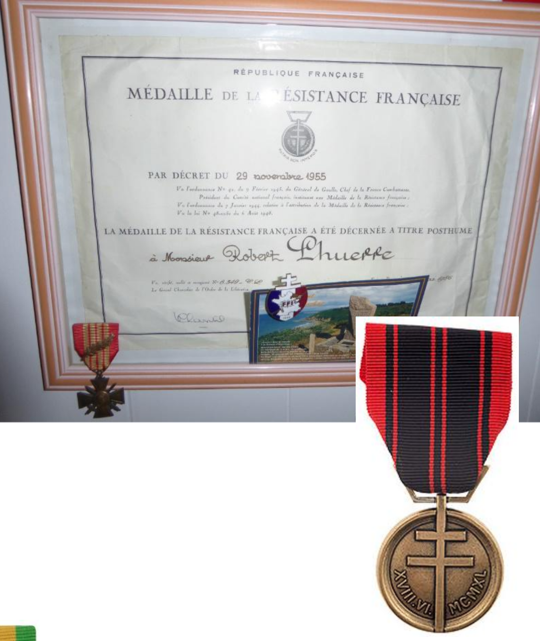 Robert Lhuerre - médaille de la résistance